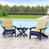 Malibu 3pc Outdoor 2 Seater Acacia Wood Chat Set with Cushions - Khaki/Navy - Christopher Knight Home - 2 of 4