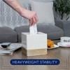 AuldHome Design Tissue Box Cover (Enamel/Mango Wood); Minimalist Scandinavian Decor White Tissue Holder - 4 of 4
