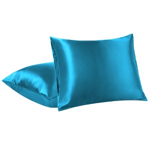 PiccoCasa 85GSM Satin Luxury Silky Envelope Closure Pillowcases 2 Pcs - 1 of 4