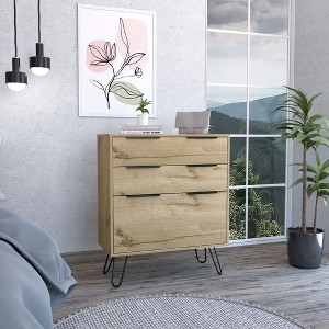 Depot E-Shop Light Dresser 35"H, 30"W, Three Drawers, Superior Top, Hairpin Legs - 1 of 4