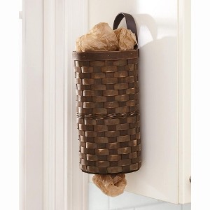 The Lakeside Collection Woven Farmhouse Basket-Look Plastic Bag Dispenser for Kitchen - 1 of 4