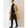 Lars Amadeus Men's Winter Single-Breasted Notched Lapel Long Overcoat - 4 of 4