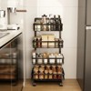 Fortune Candy Adjustable 4 Tier Metal Storage Cart with Wheels, Lockable Rolling Organizer for Kitchen, Pantry, Bathroom, or Office - 3 of 4