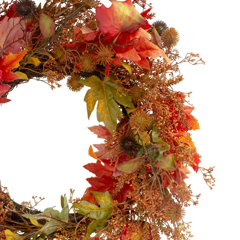 Northlight 24" Fall Harvest Maple Leaf with Berries Artificial Wreath; Unlit, 2 of 4