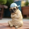 LuxenHome 12.6" LuxenHome Baseball Fan Puppy Dog with Skateboard Sculpture Resin Statue, Indoor and Outdoor Brown - 4 of 4