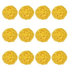 Unique Bargains Wicker Rattan Decorative DIY Crafts Balls for DIY Crafts 1.6 Inch 12 Pcs - 1 of 4