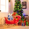 Costway 4 FT Long Christmas Santa's Sleigh Pre-lit Holiday Decoration with LED Lights - 3 of 4