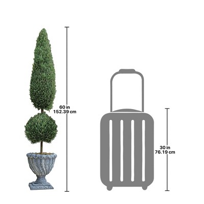 Everlasting Boxwood Topiary in Stone-Finish Resin Urn, 56" High