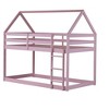 NicBex Twin over Twin Bunk Bed Low Height Wooden Bed Frame House Shape Design with Ladder and Full Length Guardrail, No Box Spring Required - 3 of 4