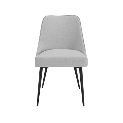 Stone 100% Polyester Bentwood Colfax Mid-Century Modern Side Chair (Set of 2) with Tapered Metal Legs and Fabric Seat and Back