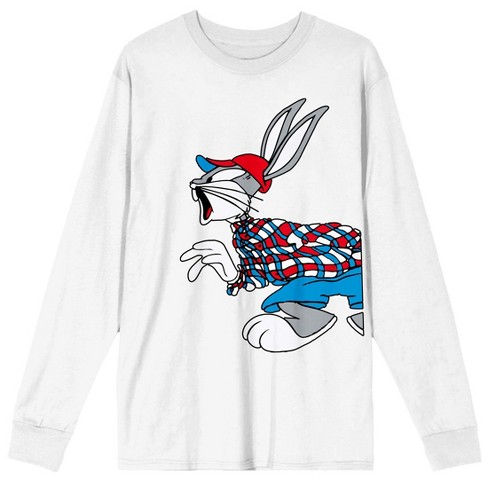 Bugs Bunny Looney Tunes Freeze Max Unisex Big Letter T-Shirt - White