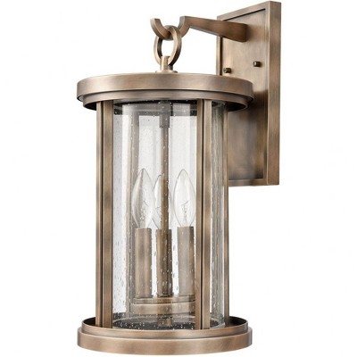 Vintage Brass Brison 3-Light Seeded Glass Swing Arm Wall Sconce