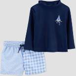 Carter's Just One You® Baby Boys' 2pc Boat Rash Guard Set - Blue