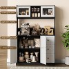 67 Inch Farmhouse Kitchen Hutch with LED Lighting, 3-Drawer Freestanding Cabinet with Countertop for Dining & Storage, for Living Room - 3 of 4