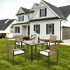 All-Weather 5-Piece Patio Dining Set with Cushions, Patio Conversation Set Featuring Umbrella Hole for Poolside or Deck-Maison Boucle - 2 of 4