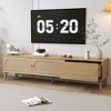Chic Crate - 80" Modern Farmhouse Media Console - Solid Wood Frame TV Stand for Living Room/Home Theatre - Boho Storage Cabinet - Natural Oak - 2 of 4