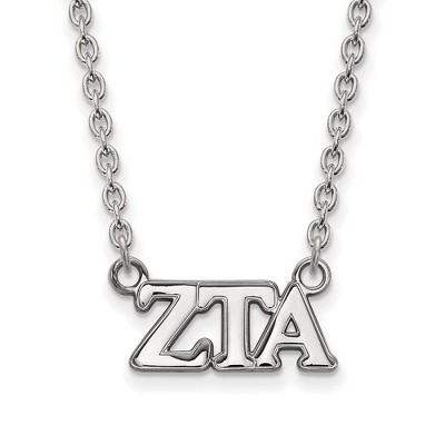 Black Bow Jewelry Sterling Silver Zeta Tau Alpha Greek Life Necklace 18 Inch