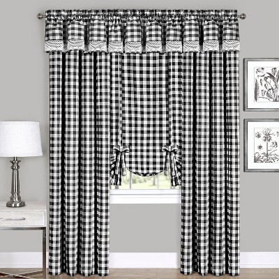 GoodGram Complete 6 Pc. Country Chic Plaid Window Curtain Treatment Set