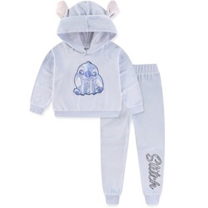 Disney Lilo & Stitch Girls 2 Piece Velour Hoodie with Ears and Pants Set for Big Kids - 1 of 4