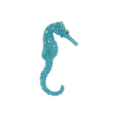 Gallerie II Aqua Glitter Seahorse Ornament