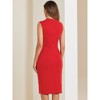 Allegra K Women's Stand Collar Sleeveless Knee Length Business Sheath Dress - 3 of 4