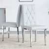 CAVINAS Velvet Armless Chairs, Dining Chairs with Metal Legs, Grid and Buckle Design for Kitchen, Conference Room, Living Room - 2 of 4