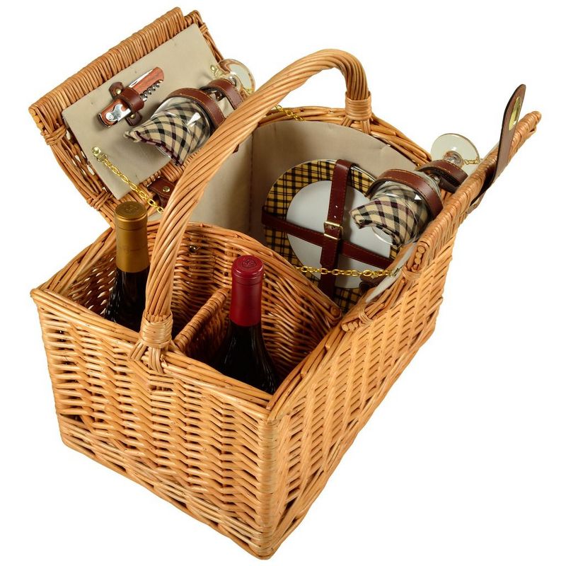 Picnic at Ascot Vineyard Willow Picnic Basket with service for 2, 3 of 5