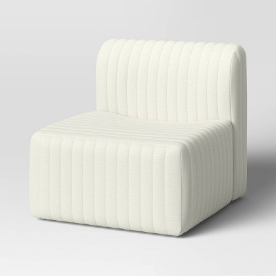 Delaware Low Lounge Channel Tufted Accent Chair Cream - Threshold™