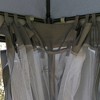Gulches 12' x 12' Round Outdoor Gazebo, Patio Dome Canopy with Double Roof, Netting Sidewalls, Curtains & Zippered Doors, Strong Steel Frame (Grey) - 3 of 4