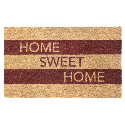 Raj Tufted Home Sweet Home Stripe Doormat Brown