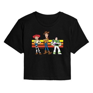 Women's - Toy Story 4 - Buzz, Woody, And Jessie Cropped Graphic T-Shirt - 1 of 4