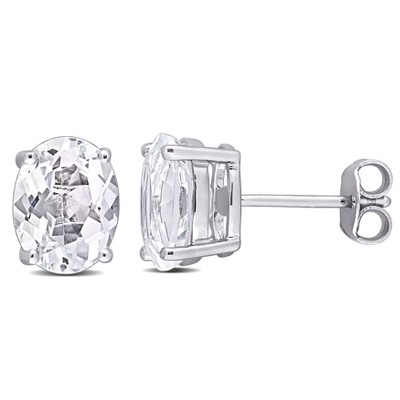 EVERLY JEWELRY | Sterling Silver Oval-cut Gemstone Stud Earrings– Multiple Gemstone Options