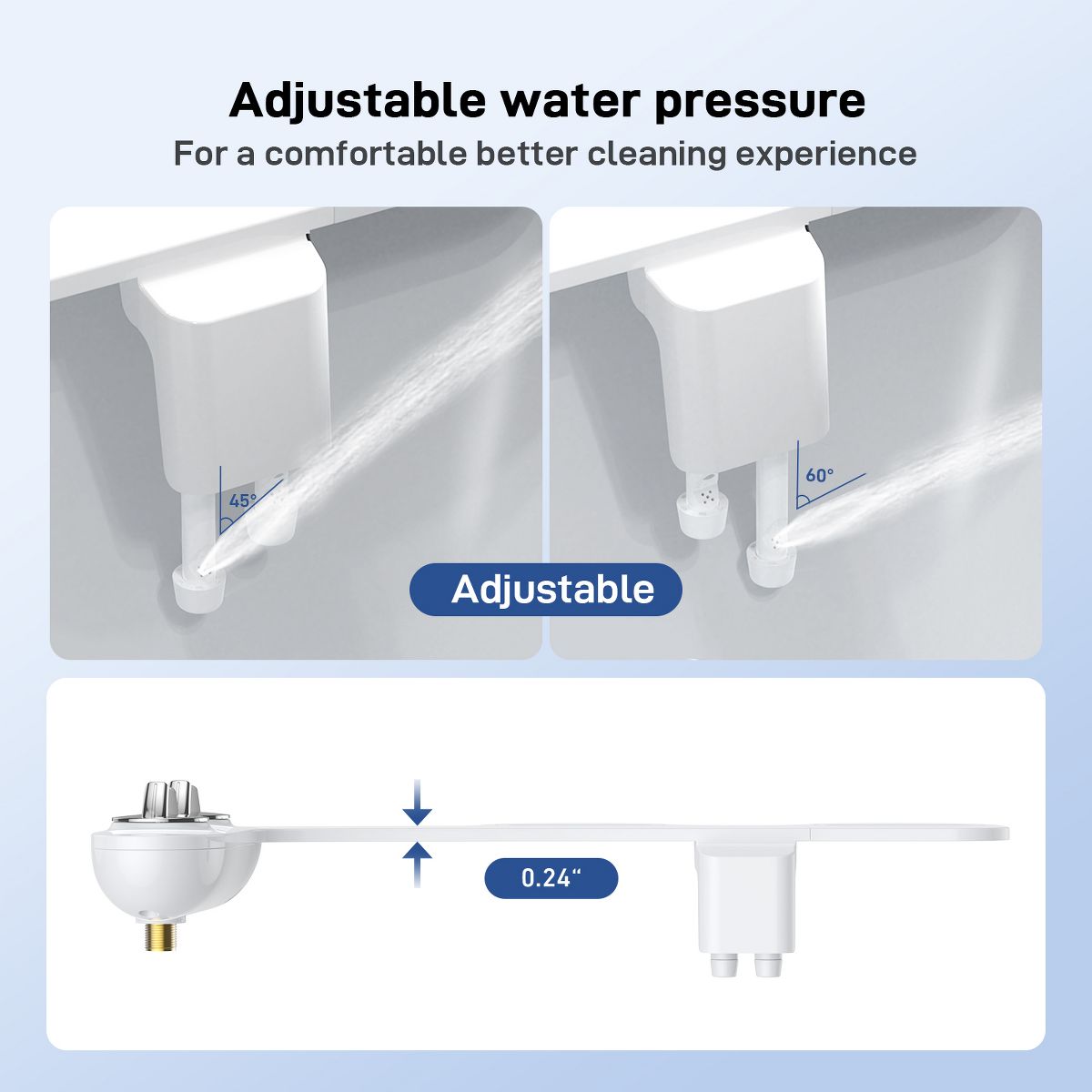 Bidet Attachment for Toilet Seat Water Pressure, Hygienic Bidets Attachment for Existing Toilets - Adjustable Fresh Water Pressure Dual Nozzle - thumbnail 10