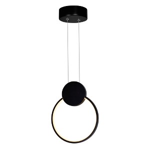 CWI Lighting Pulley 8 in LED Black Mini Pendant - 1 of 4