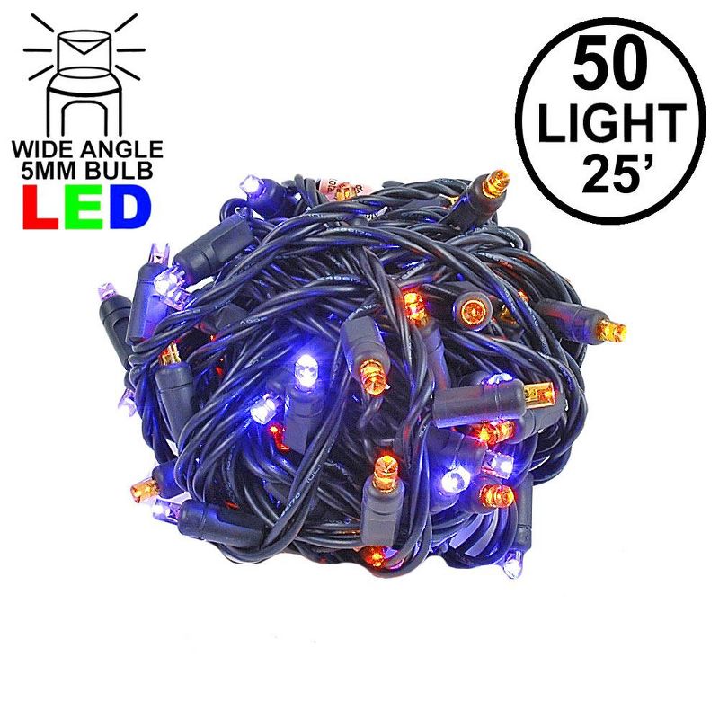Novelty Lights 50 Light LED Christmas Mini Light Set (Black Wire, 25 Feet), 2 of 8