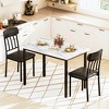 Hooseng 3-piece Kitchen Table and Chairs, Dining Table Set for 2, Rectangular Dining Table Set with Two Chairs and Marble Top for Dining Room - 2 of 4