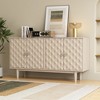 Whisen Modern 4-door Sideboard with Convex Pattern Doors and 2 Silver Handle - 3 of 4