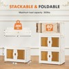 FURNIinspire Decorative Storage Bins Stackable Plastic Storage Bins, 3 Packs Foldable Storage Boxes With Doors And Wheels, White, 26"*15.7"*14.8" - 3 of 4