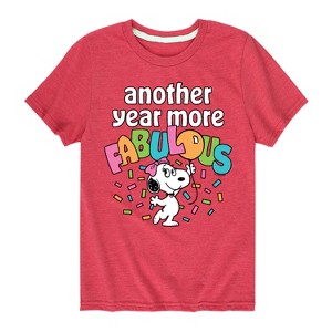 Boys' - Peanuts - Another Year Cooler Birthday Short Sleeve Graphic T-Shirt - 1 of 4