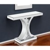 HomeRoots 39" Silver Mirrored Glass Pedestal Console Table - 2 of 4