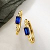 Pure Collection by Ross-Simons 0.70 ct. t.w. Lab-Grown Sapphire Hoop Earrings in 18kt Gold Vermeil - 3 of 4