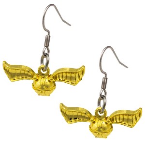 Harry Potter Costume Quidditch Golden Snitch Earrings Cosplay Accessories - 1 of 4