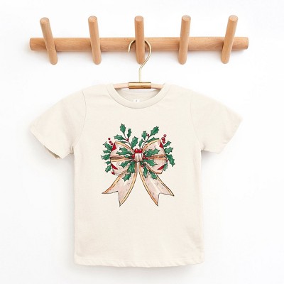 The Juniper Shop Holly Leaves Coquette Toddler Short Sleeve Tee