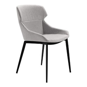 Armen Living,Kenna Modern Dining Chair in Matte Black Finish and Gray Fabric - Set of 2 - 1 of 4
