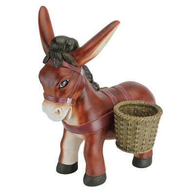 Pancho Earthy Tones Hand-Painted Donkey Resin Planter Statue