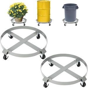 Heavy Duty 55 Gallon Drum Dolly with 4 Swivel Wheels, Steel Frame, Cross Brace Design for Stability, 1000 lbs Capacity, Warehouse and Industrial Use - 1 of 4