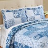 Collections Etc Eden Floral Patchwork Scalloped Edge Pillow Sham - 2 of 3