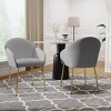Coolbibila Modern Style Dining Chairs Set Of 2,Upholstered Round Back Dining Chair,Sloping Armrests,Kitchen Dining Chair With Metal Legs - 2 of 4