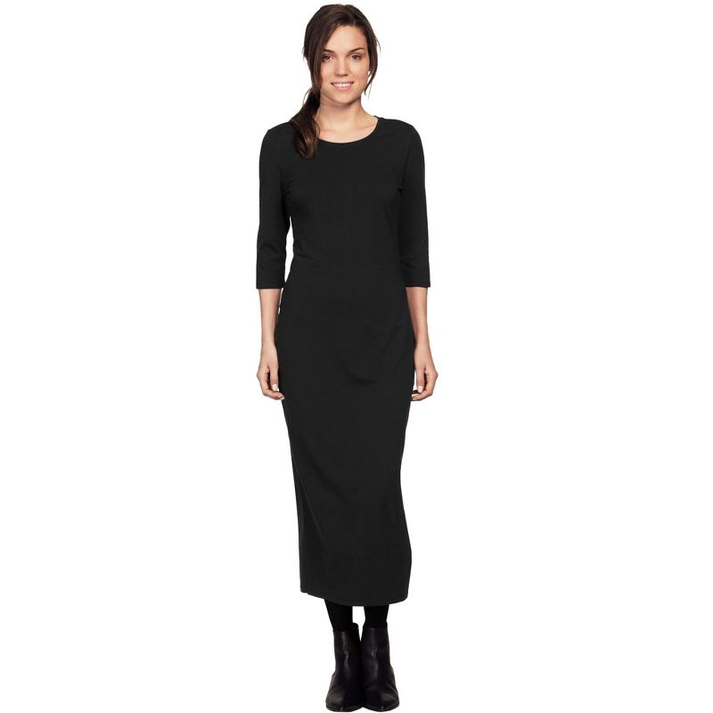 ellos Women's Plus Size 3/4 Sleeve Knit Maxi Dress, 1 of 2