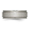 Black Bow Jewelry 8mm Titanium Brushed Center Grooved Edge Comfort Fit Band - image 3 of 4